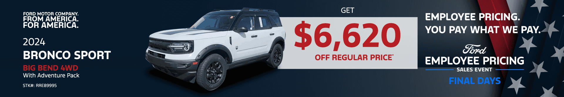 2024 Ford Bronco Sport Big Bend 4WD: Get $6,620 off MSRP or Lease for per month for with due at signing
