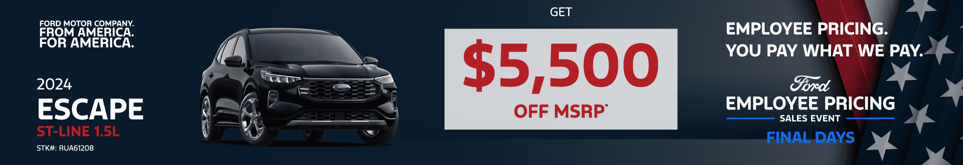2024 Ford Escape 1.5: Get $5,500 off MSRP - Get off MSRP