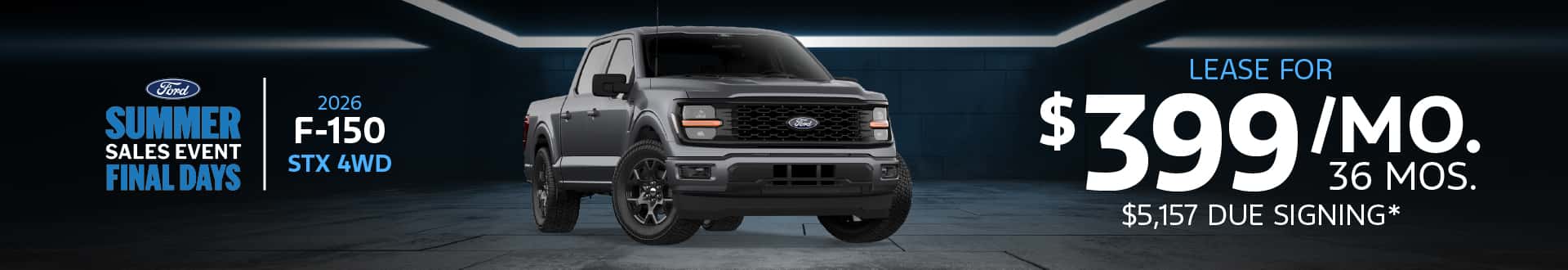 2026 Ford F-150 STX 4WD: Lease for $399/month for 36 months*