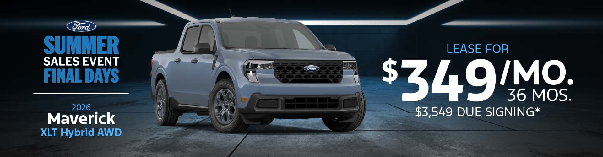 2026 Ford Maverick XLT Hybrid AWD: Lease for $349/month for 36 months*