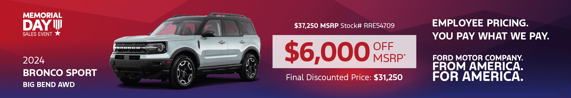 2024 BRONCO SPORT BIG BEND AWD: Get $6,000 off MSRP