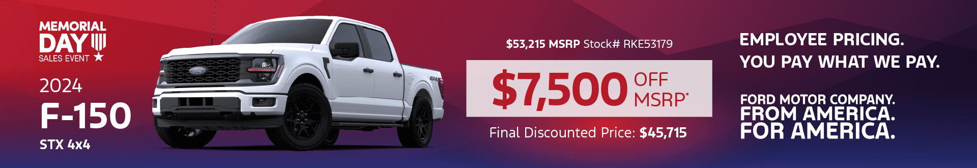 2024 F-150 STX 4x4: Get $7,500 off MSRP