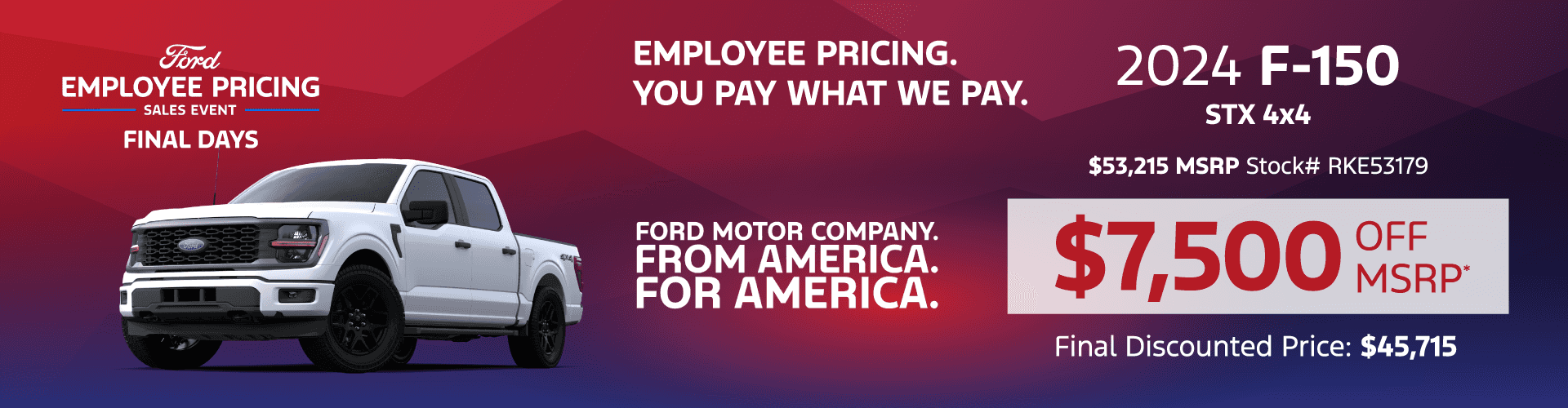 2024 F-150 STX 4x4: Get $7,500 off MSRP