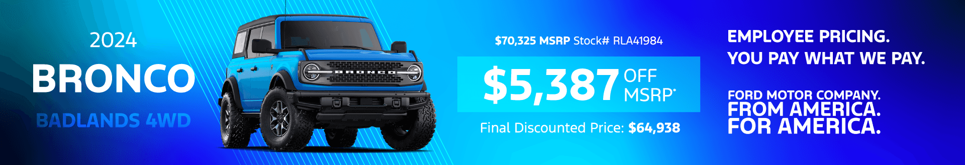 2024 Bronco Badlands 4WD: Get $5,387 off MSRP -