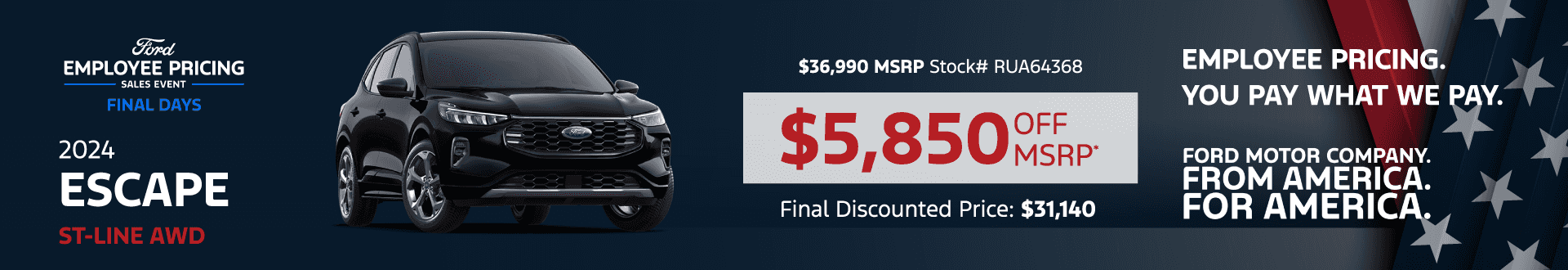 2024 Escape ST-Line AWD: Get $5,850 off MSRP -
