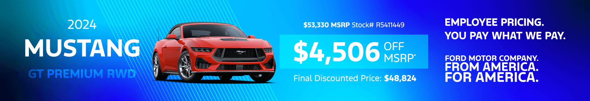 2024 Mustang GT Premium RWD: Get $4,506 off MSRP -