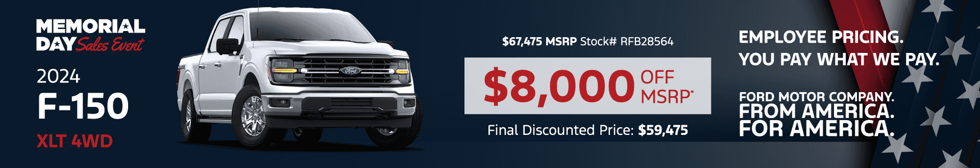 2024 F-150 XLT 4WD: Get $8,000 off MSRP -