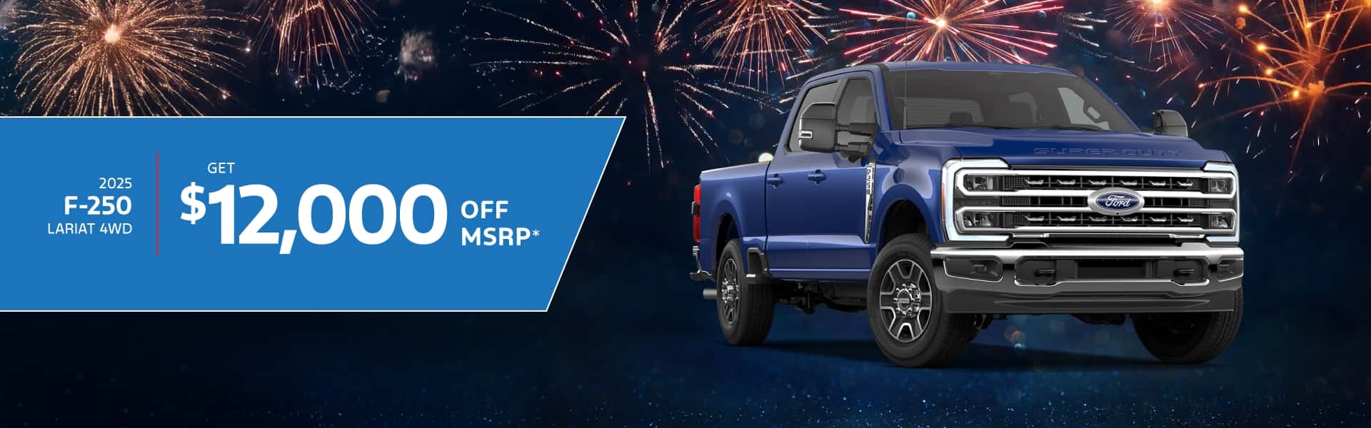 2025 F-250 LARIAT 4WD: Get $12,000 off MSRP