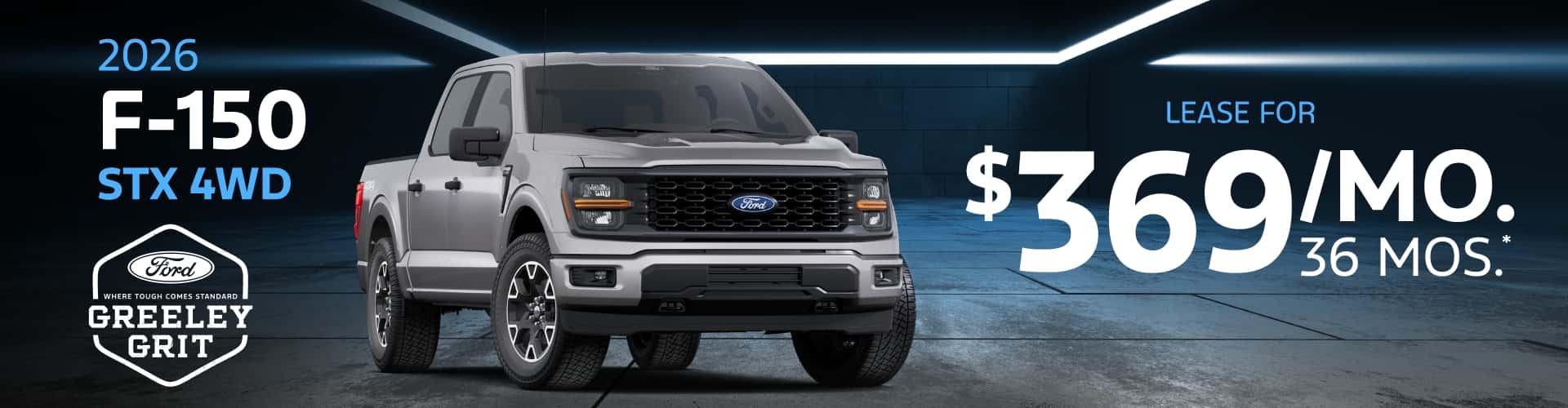 *Closed-end lease for well-qualified buyers. 36 months at $369/month. 10,500 miles/year allowed; $.25/mile over. $5,380 due at signing (includes first month, down payment, and fees). $695 security deposit. Customer responsible for insurance, excess wear, and early termination fees. Doc fee: $799. MSRP $53,865. Stock #TKE64285. Available on approved credit through FORD MOTOR CREDIT. Offer expires July 31, 2026. See dealer for details. While supplies last. Images for display purposes only.