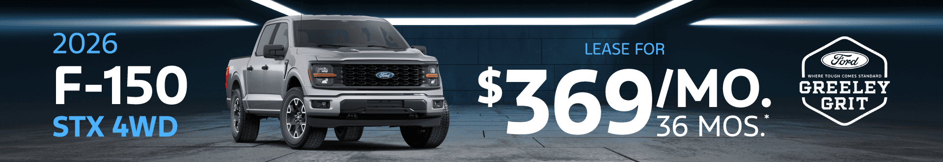 2026 Ford F-150 STX 4WD: Lease for $369/month for 36 months*