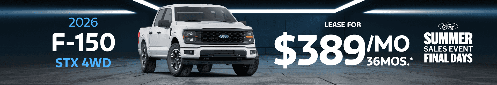 2026 Ford F-150 STX 4wd: Lease for $389/month for 36 months*