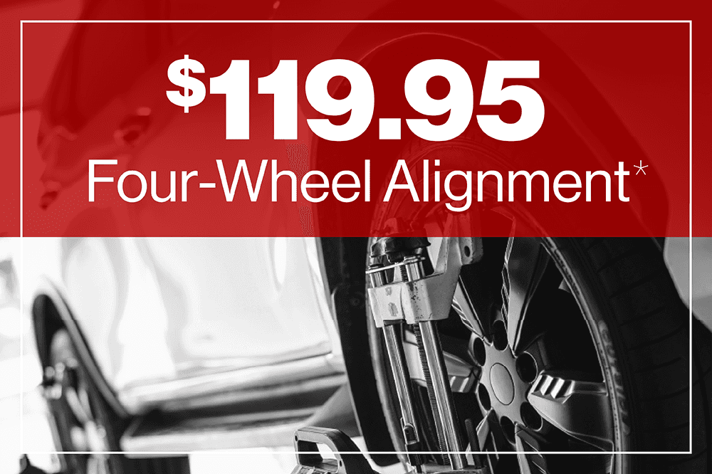4-wheel alignment $119.95