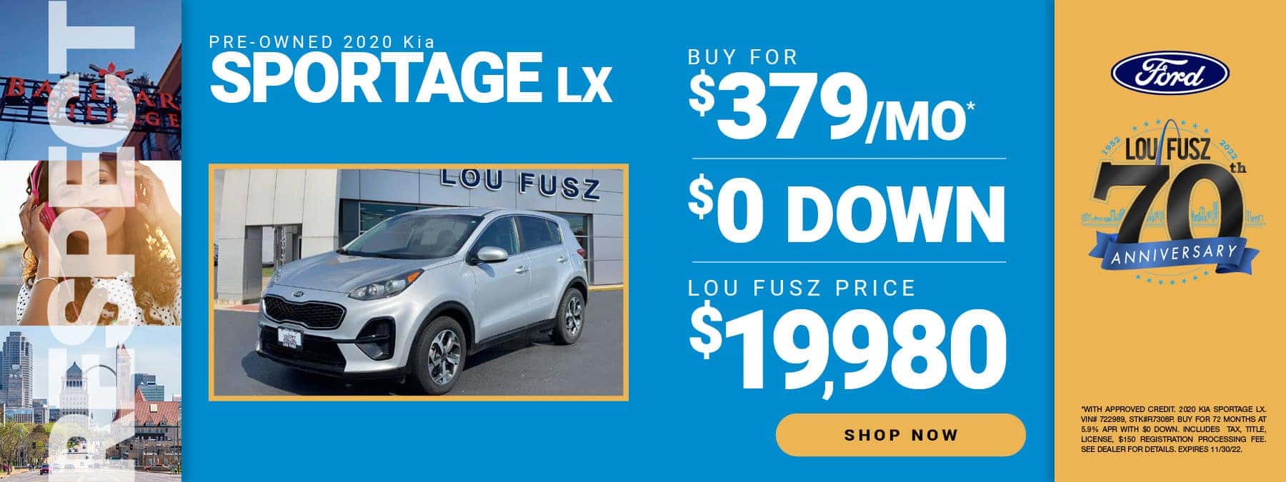 PRE-OWNED 2020 KIA SPORTAGE LX
