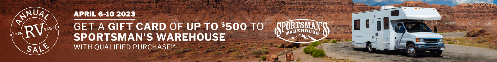 Get a Gift Card of up to $500 to sportsman's Warehouse