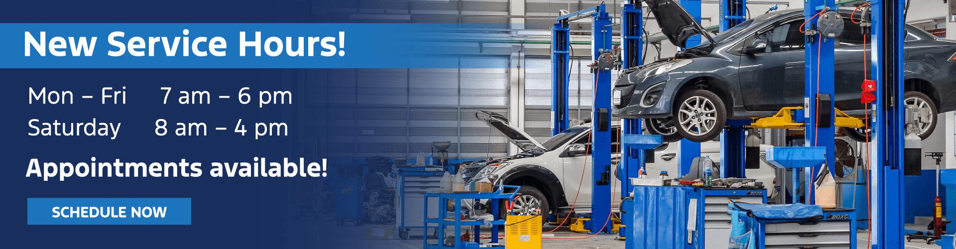 NEW Service hours at Mesquite Ford Ford 8am-4 pm Saturday 7am-6 pm Mon-Fri.