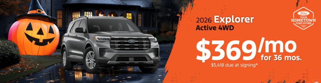 Lease a 2026 Ford Explorer Active 4WD for $369/month!
