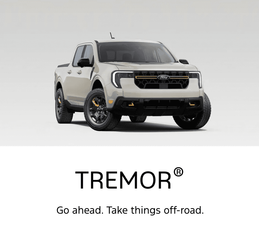 White 2025 Ford Maverick Tremor on White Background