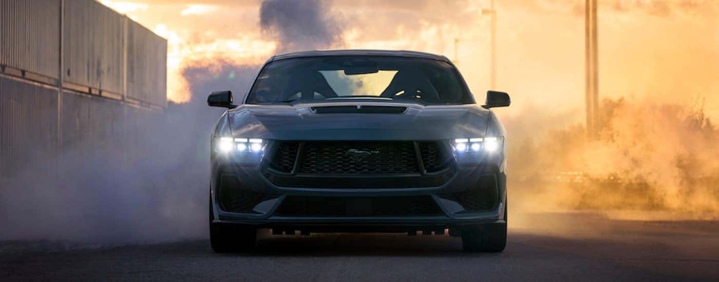 A grey 2024 Ford Mustang GT after leaving a Ford dealer near Half Moon Bay.