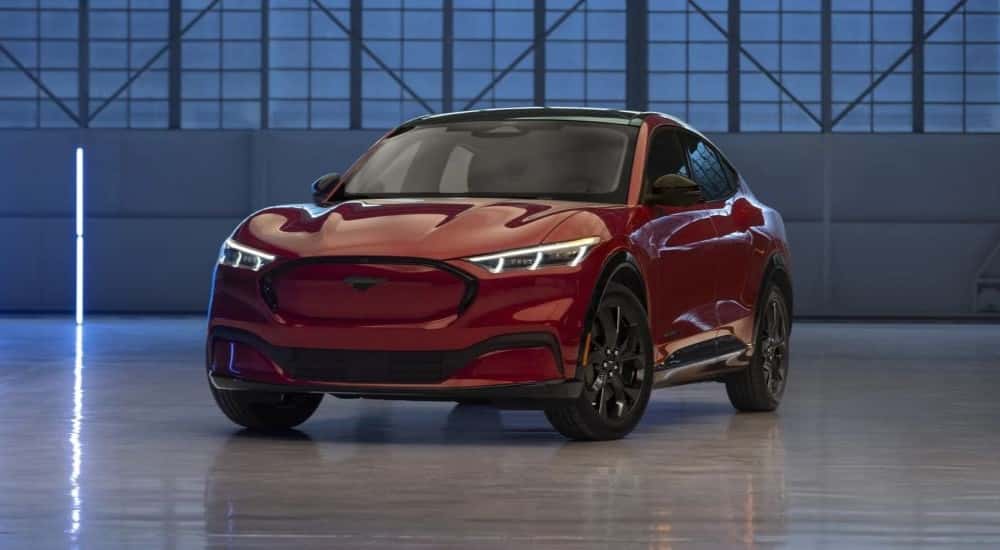 A red used 2023 Ford Mustang Mach-E EVs for Sale