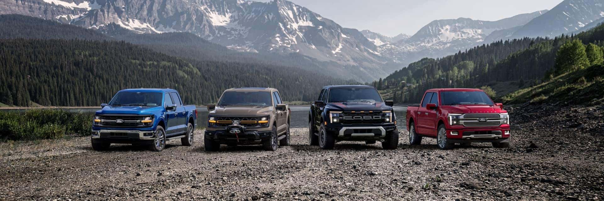Ford F-Series pack shot in front of mountain range