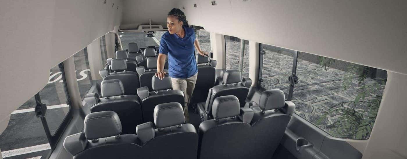 The seating inside a 2025 Ford Transit