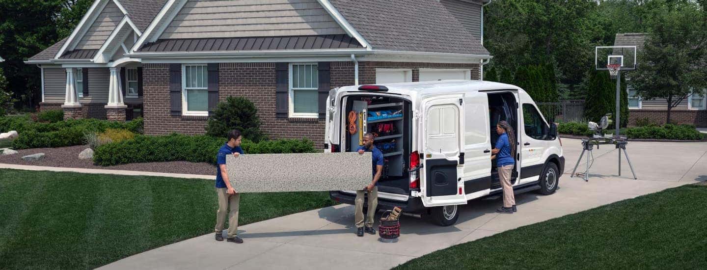 Delivery people using a 2025 Ford Transit for sale near Monterey
