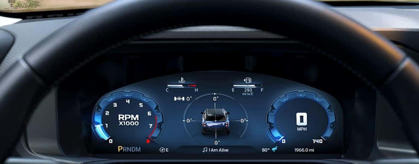 Digital gauge display on a 2025 Ford Bronco Sport for sale near Aptos