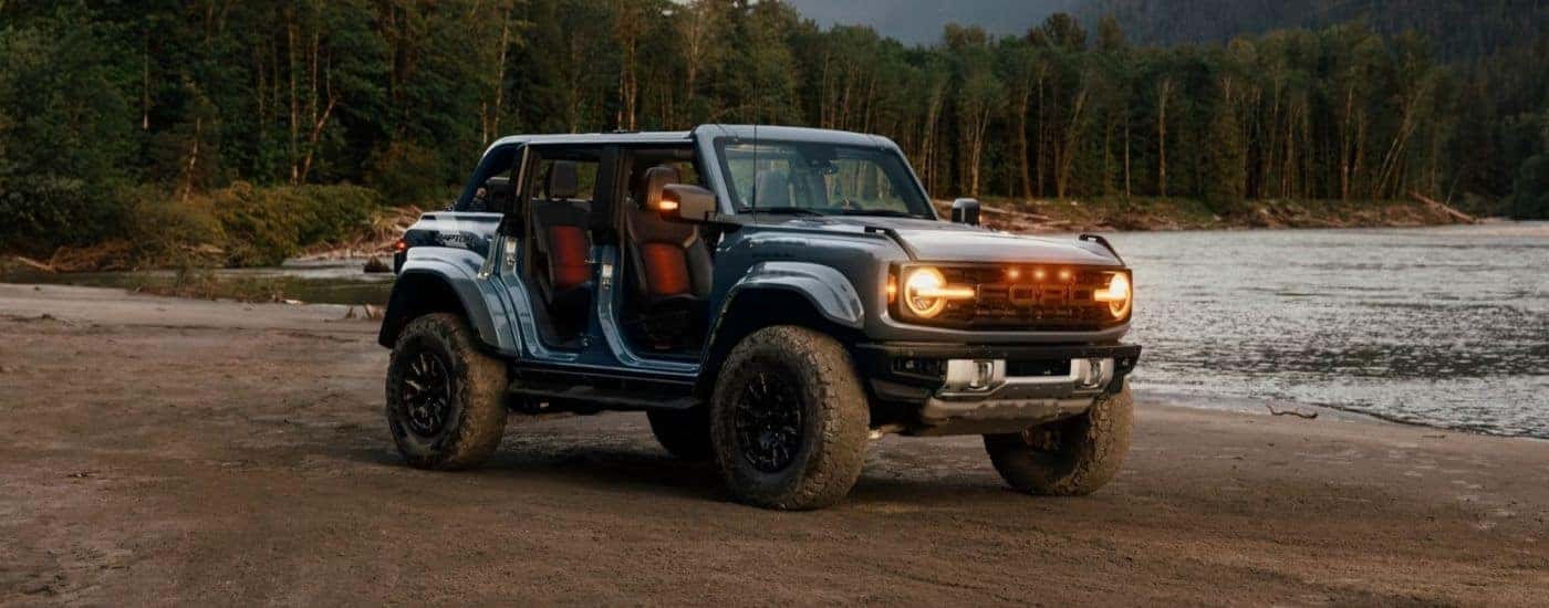 A grey 2026 Ford Bronco Raptor for sale near Capitola from the side.