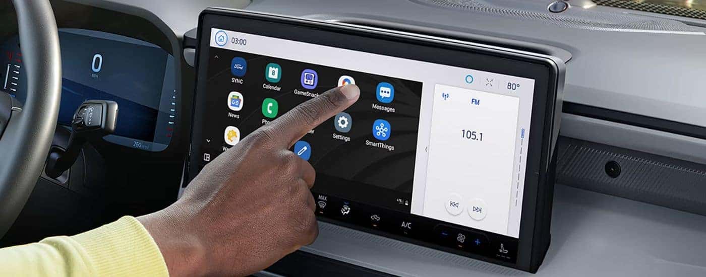 The 13.2-inch infotainment display on a 2026 Ford Maverick.