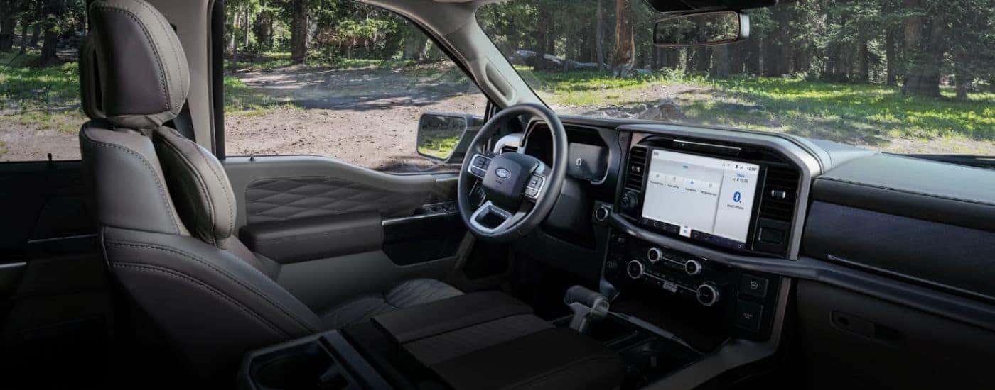 Infotainment display and steering in a 2026 Ford F-150.