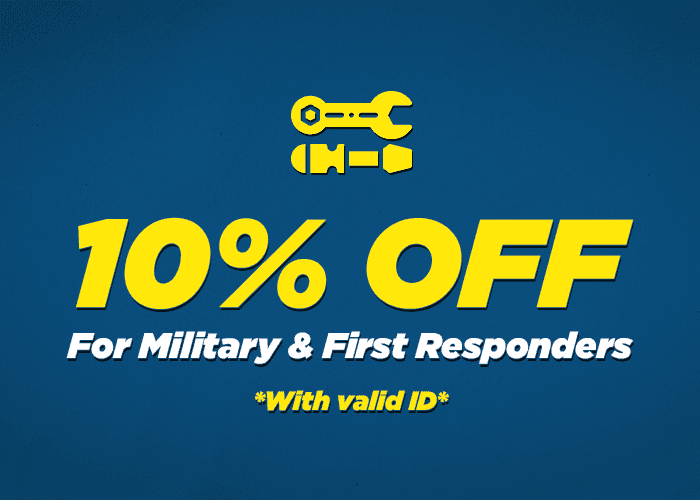 10% off for Military & First responders with a valid ID