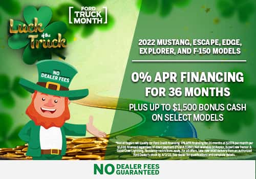 0% APR for 36 on Mustang, Escape, Edge, Explorer, and F-150