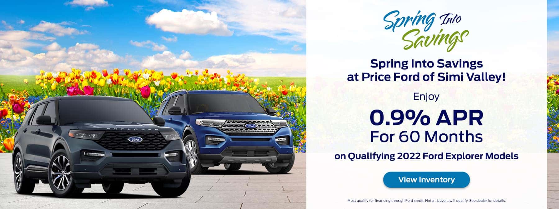 Enjoy 0.9% for 60mo on Qualifying 2022 Ford Explorer Models