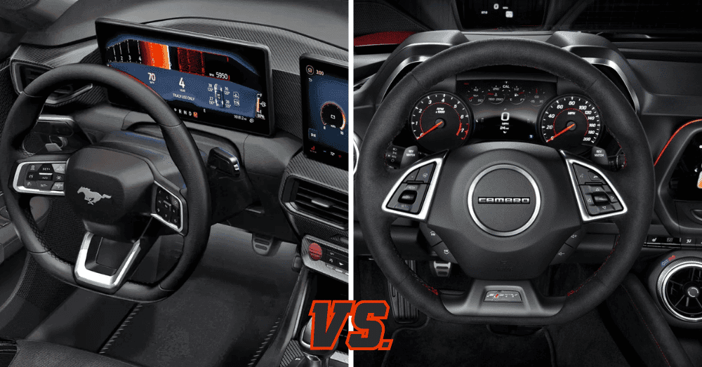 2024 Ford Mustang vs Camaro - interior comparison