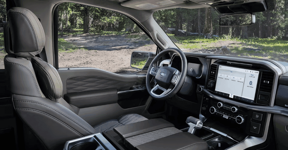 Ford Truck Interior Guide - center image showing the driver's side of a Ford truck