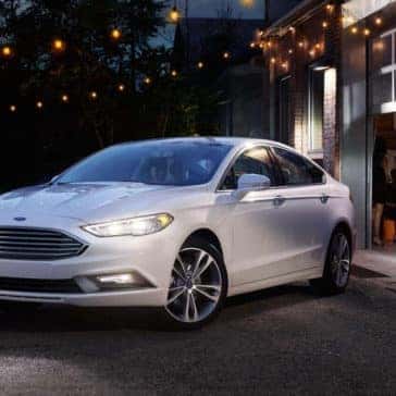 2018 Ford Fusion in white oxford