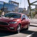 2019 Ford Fusion on a bridge banner