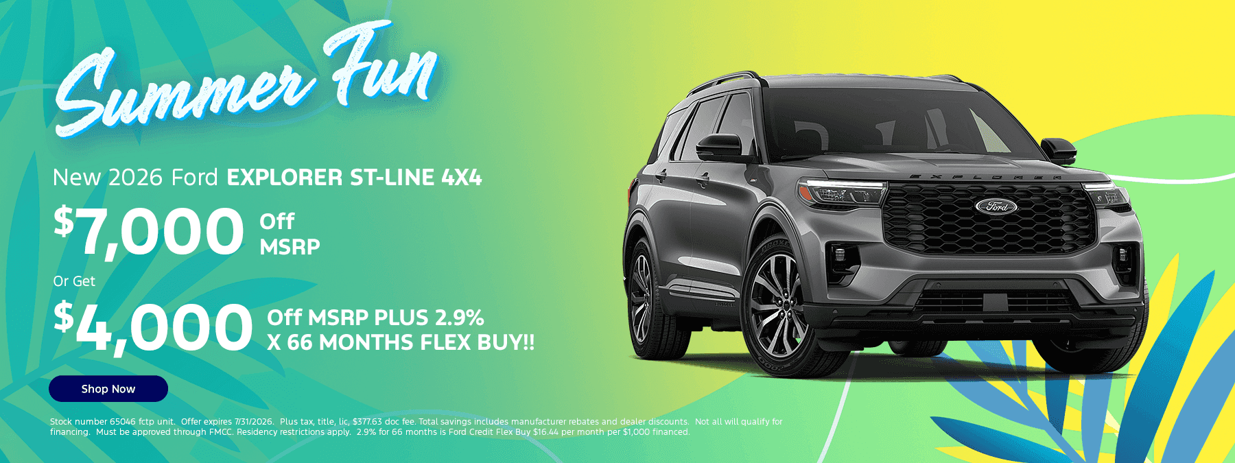 NEW 2026 FORD EXPLORER ST-LINE 4X4