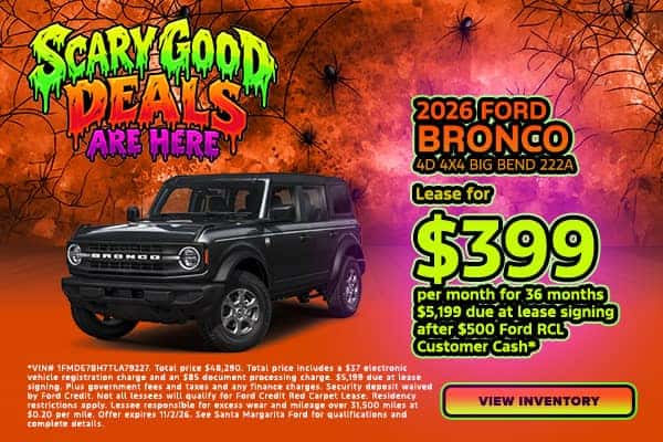2026 Ford Bronco Big Bend - Lease For $399 per month for 36 months $5,199 due at lease signing after $500 Ford RCL Customer Cash