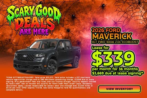2026 Ford Maverick XLT - Lease for $339 per month for 36 months $3,669 due at lease signing