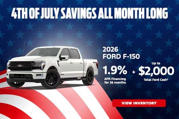 2026 Ford F-150 - 1.9% APR Financing for 36 months + Up to $2,000 Total Ford Cash