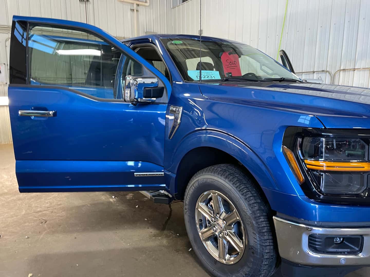 Blue F-150 Pickup Final Detail Before Delivery