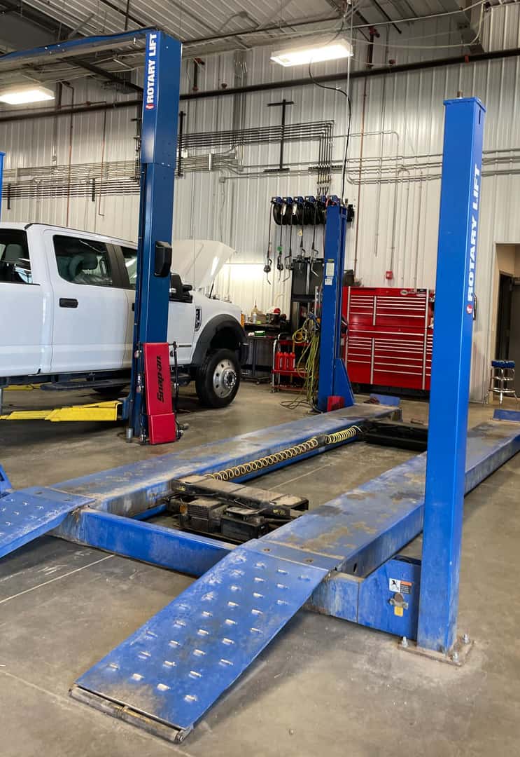 Rotary Lift in Shop Bay