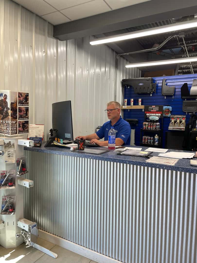 Parts Manager Ryan Keller at Parts Desk
