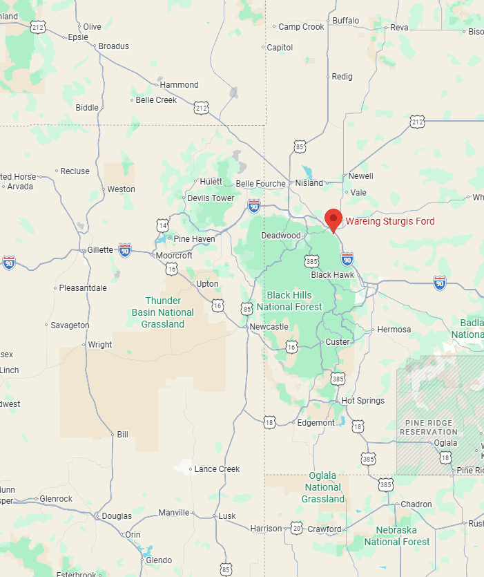 Sturgis Ford Mobile Service Service Area Map