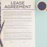 Lease agreement on top of a desk
