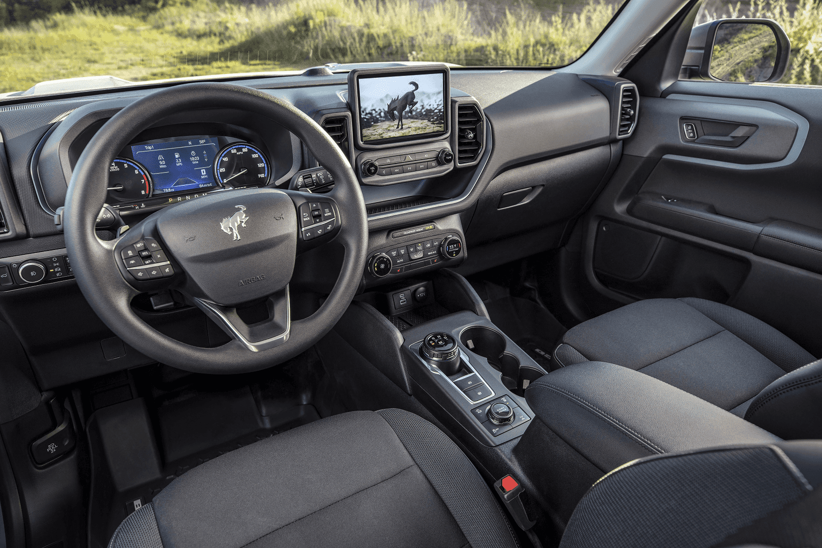 Inside view of Ford Bronco dashboard tech