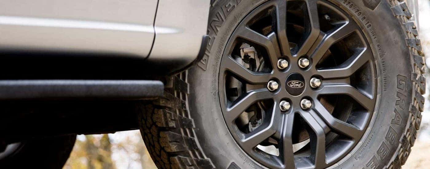 Close up of a 2024 Ford F-150 Tremor tire.