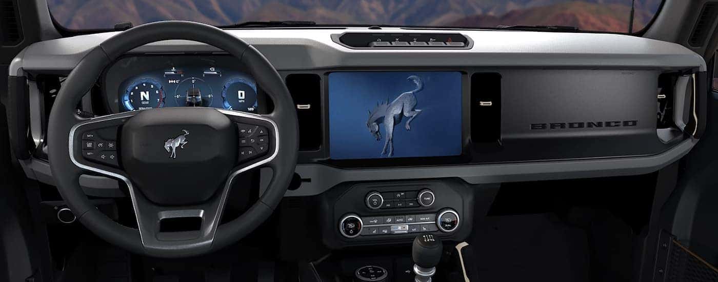 Infotainment and digital gauge cluster on a 2026 Ford Bronco