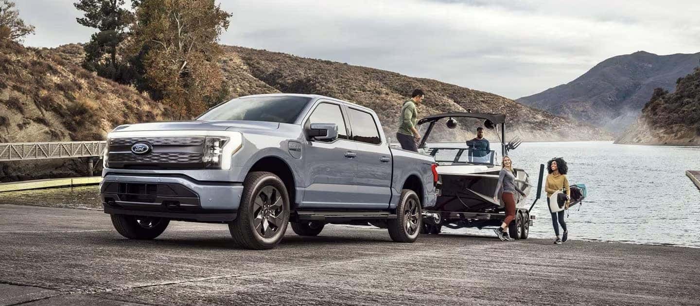 Ford Lightning pulling boat